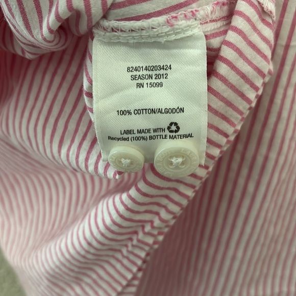 Laura Scott Women's Plus Size Pink Striped Button Down Shirt, 24/26W - Picture 5 of 5